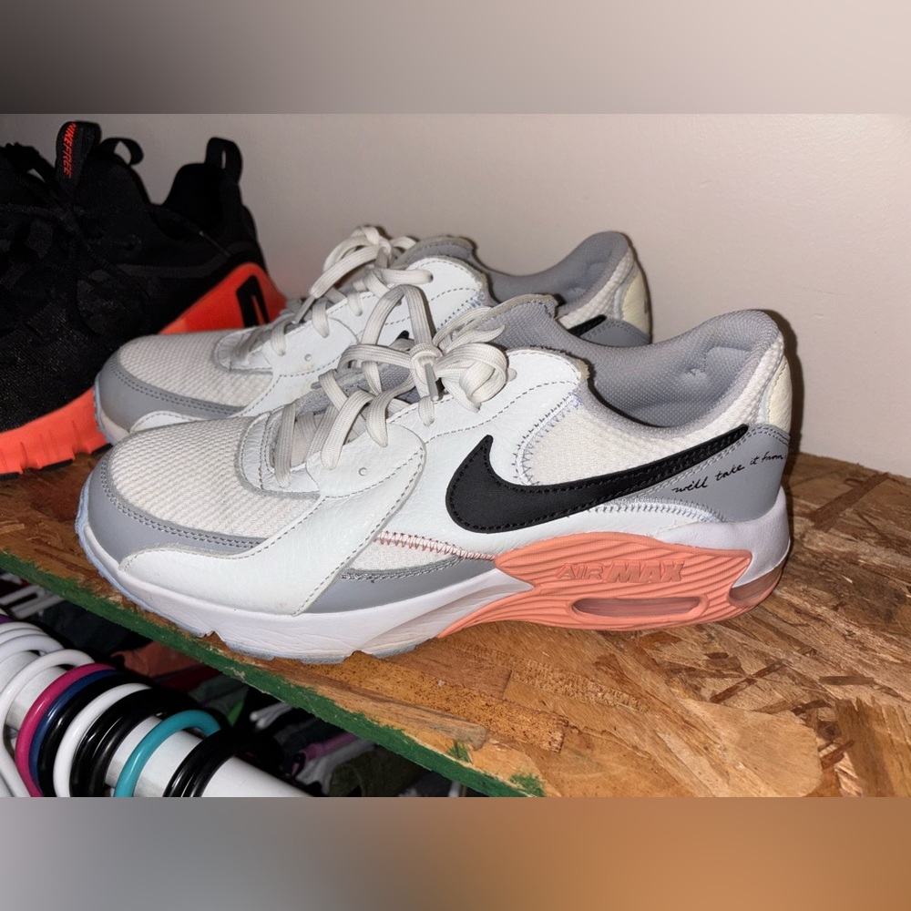 Nike Air Max White Black Pink Athletic Shoes